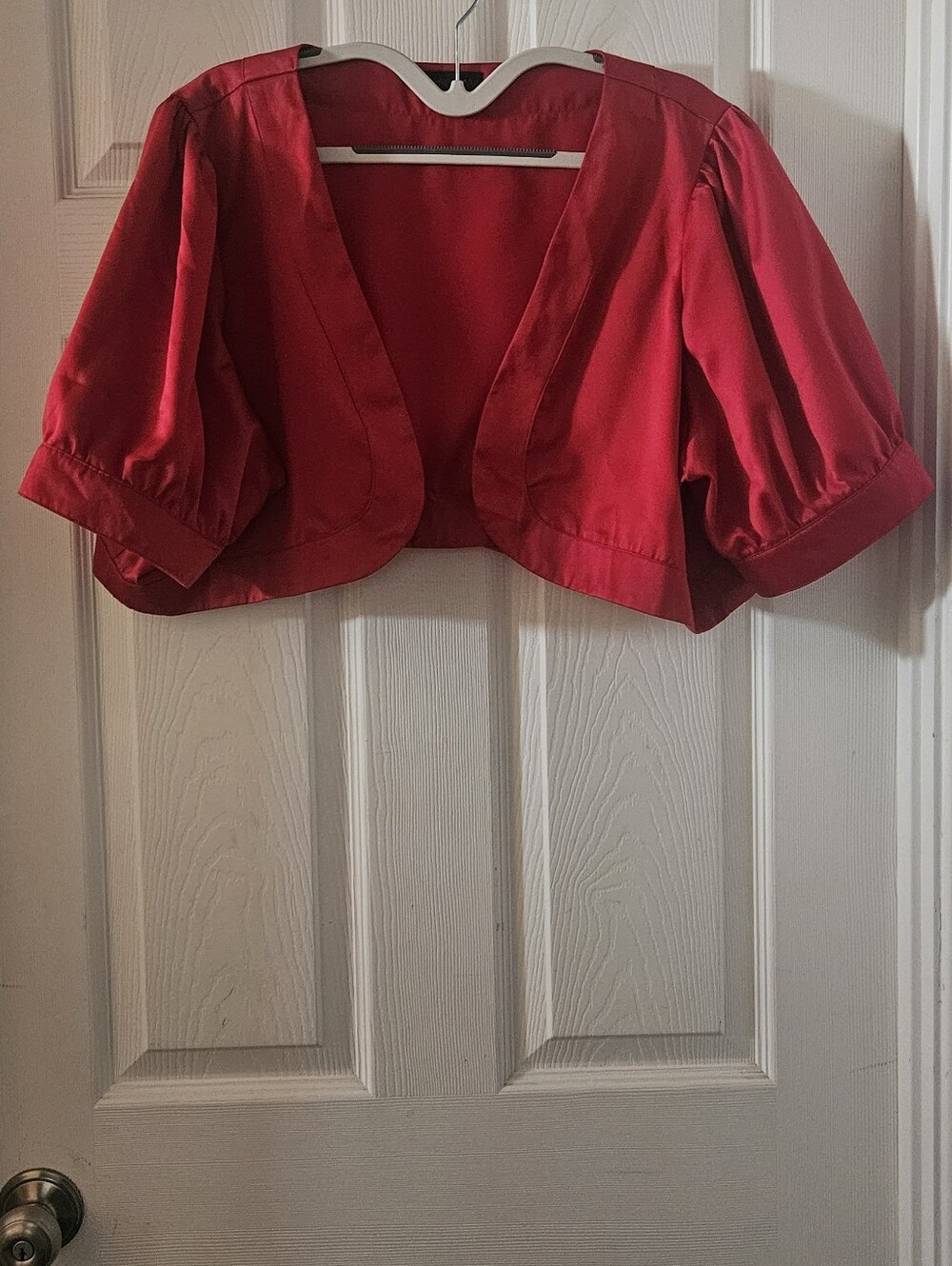 Lily0808168 Red Satin Bolero Jacket